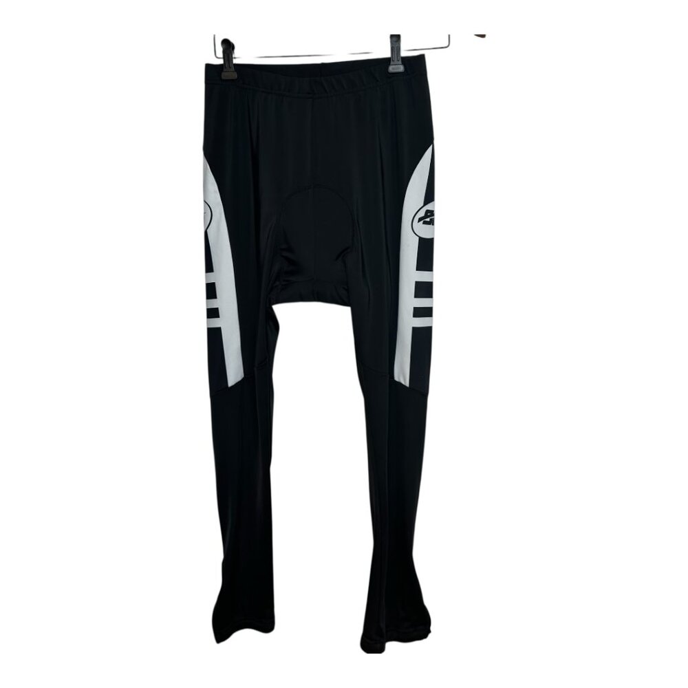 SPONEED Padded Cycling Tights/Leggings Black White Zip Ankles Size XL (CN XXL - Picture 2 of 9